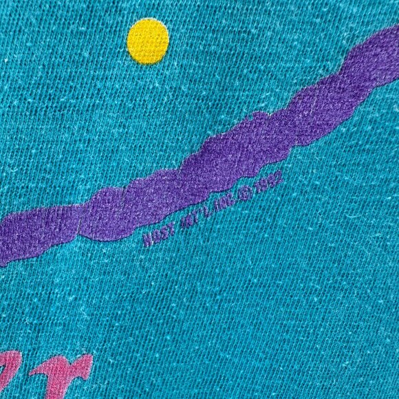 Vintage Poly-Tees Mens Large T-Shirt Denver Single Stitch Blue Graphic USA 1992 - Picture 3 of 11